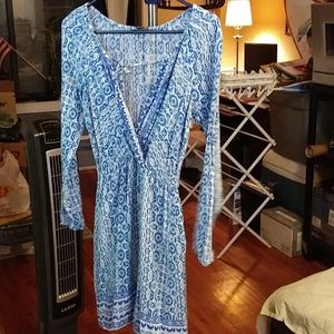 Tied dyed like floral multi print with slip inside